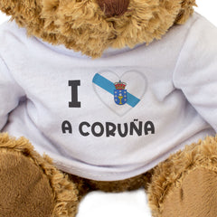 I LOVE A CORUÑA (GALICIA FLAG) - Teddy Bear - Cute Funny Souvenir Gift Present