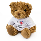 I LOVE A NICE CUP OF TEA (BRITISH FLAG) - Teddy Bear - Cute - UK Gift Present