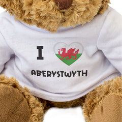 I LOVE ABERYSTWYTH (WALES FLAG) - Teddy Bear - Cute - Funny Welsh Gift Present