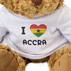I LOVE ACCRA (GHANA FLAG) - Teddy Bear - Cute Cuddly - Gift Present