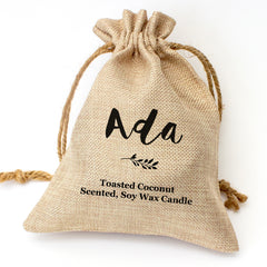Ada personalised toasted coconut candle gift set