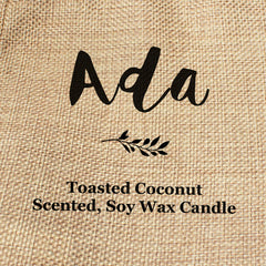 Ada personalised faux-burlap candle gift bag