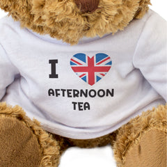 I LOVE AFTERNOON TEA (BRITISH FLAG) - Teddy Bear - Cute Cuddly - UK Gift Present