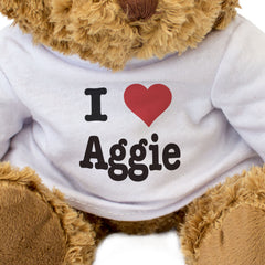 I LOVE AGGIE - Teddy Bear - Cute Cuddly Soft Adorable - Funny Gift Present
