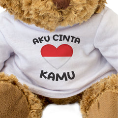 AKU CINTA KAMU (INDONESIA FLAG) - Teddy Bear - I Love You -Romantic Gift Present