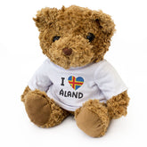 I LOVE ÅLAND FLAG - Teddy Bear - Cute Cuddly Soft Adorable - Gift Present
