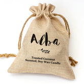 Alba personalised toasted coconut candle gift set