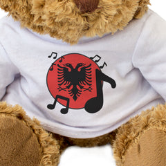 ALBANIA FLAG (MUSICAL NOTES) - Teddy Bear - Albanian Music Fan Gift Present