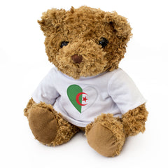 ALGERIA FLAG HEART - Teddy Bear - Cute Cuddly Soft - Algerian Gift Present