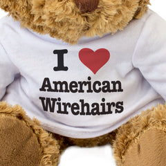 I LOVE AMERICAN WIREHAIRS - Teddy Bear - Cute Cuddly Soft - Cats Gift Present