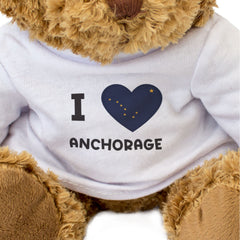 I LOVE ANCHORAGE (ALASKA FLAG) - Teddy Bear - Cute Cuddly - Gift Present