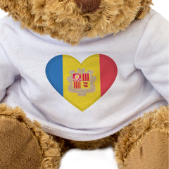 ANDORRA FLAG HEART - Teddy Bear - Cute Cuddly Soft - Andorran Gift Present