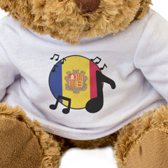 ANDORRA FLAG (MUSICAL NOTES) - Teddy Bear - Andorran Music Fan Gift Present