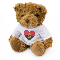 ANGOLA FLAG HEART - Teddy Bear - Cute Cuddly Soft - Angolan Gift Present