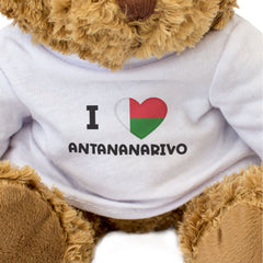 I LOVE ANTANANARIVO (MADAGASCAR FLAG) - Teddy Bear - Cute Cuddly - Gift Present