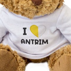 I LOVE ANTRIM (COUNTY COLOURS FLAG) - Teddy Bear - Cute - Ireland Gift Present