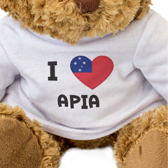 I LOVE APIA (SAMOA FLAG) - Teddy Bear - Cute Cuddly Soft - Gift Present