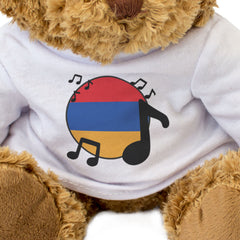 ARMENIA FLAG (MUSICAL NOTES) - Teddy Bear - Armenian Music Fan Gift Present