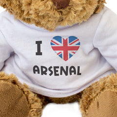 I LOVE ARSENAL (BRITISH FLAG) - Teddy Bear - Cute Funny Souvenir Gift Present