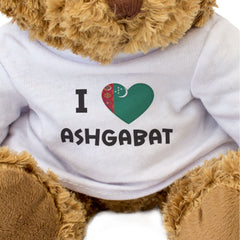 I LOVE ASHGABAT (TURKMENISTAN FLAG) - Teddy Bear - Cute Cuddly - Gift Present
