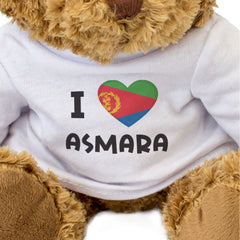 I LOVE ASMARA (ERITREA FLAG) - Teddy Bear - Cute Cuddly - Gift Present