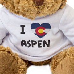 I LOVE ASPEN (COLORADO FLAG) - Teddy Bear - Cute Funny Soft - Gift Present