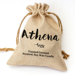 Athena personalised toasted coconut candle gift set