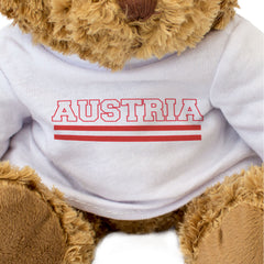 AUSTRIA FLAG STRIPES - Teddy Bear - Cute Funny - Austrian Souvenir Gift Present