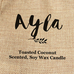 Ayla personalised faux-burlap candle gift bag