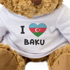 I LOVE BAKU (AZERBAIJAN FLAG) - Teddy Bear - Cute Cuddly - Gift Present