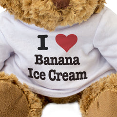 I LOVE BANANA ICE CREAM - Teddy Bear - Cute Cuddly Soft Adorable - Gift Present