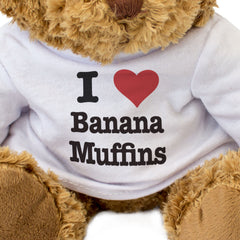 I LOVE BANANA MUFFINS - Teddy Bear - Cute Cuddly Soft Adorable - Gift Present