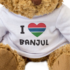 I LOVE BANJUL (GAMBIA FLAG) - Teddy Bear - Cute Cuddly - Gift Present