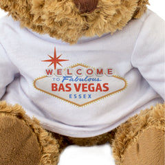 WELCOME TO FABULOUS BAS VEGAS - Teddy Bear - Funny Basildon Essex Gift Present