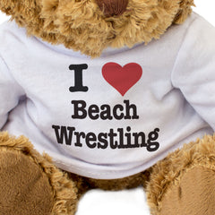 I LOVE BEACH WRESTLING - Teddy Bear - Cute Cuddly Soft Funny - Gift Present