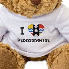 I LOVE BEDFORDSHIRE FLAG - Teddy Bear - Cute Cuddly Soft Adorable - Gift Present