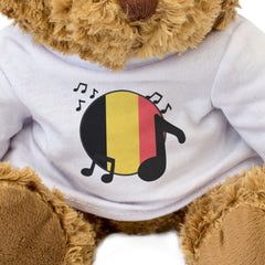 BELGIUM FLAG (MUSICAL NOTES) - Teddy Bear - Belgian Music Fan Gift Present