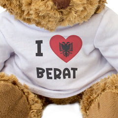 I LOVE BERAT (ALBANIA FLAG) - Teddy Bear - Funny Albanian Souvenir Gift Present