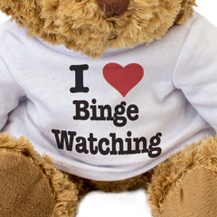 I LOVE BINGE WATCHING - Teddy Bear - Cute Cuddly Soft Adorable - Gift Present
