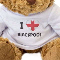 I LOVE BLACKPOOL (ENGLAND FLAG) - Teddy Bear - Funny Souvenir Gift Present