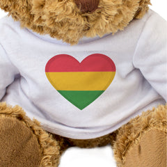 BOLIVIA FLAG HEART - Teddy Bear - Cute Cuddly Soft - Bolivian Gift Present