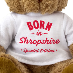 BORN IN SHROPSHIRE (SPECIAL EDITION) - Teddy Bear - Cute Cuddly - Gift Present