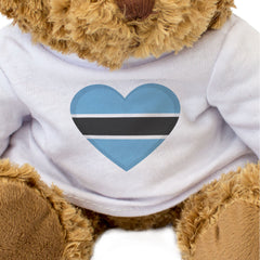 BOTSWANA FLAG HEART - Teddy Bear - Cute Cuddly Soft - Botswanan Gift Present