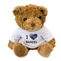 I LOVE BRADES (MONTSERRAT FLAG) - Teddy Bear - Funny Souvenir Gift Present