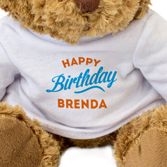 HAPPY BIRTHDAY BRENDA - Teddy Bear - Cute Cuddly Soft Adorable - Gift Present