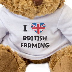 I LOVE BRITISH FARMING (UNION JACK) - Teddy Bear - Cute - UK Gift Present