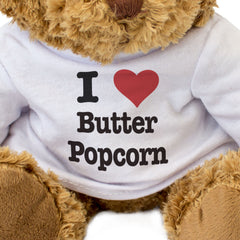 I LOVE BUTTER POPCORN - Teddy Bear - Cute Cuddly Soft Adorable - Gift Present