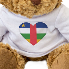 CENTRAL AFRICAN REPUBLIC FLAG HEART - Teddy Bear - Cute Cuddly - Gift Present
