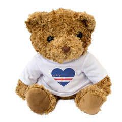 CAPE VERDE FLAG HEART - Teddy Bear - Cute Cuddly Soft - Cabo Verde Gift Present