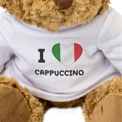 I LOVE CAPPUCCINO (ITALY FLAG) - Teddy Bear - Cute Cuddly - Italian Gift Present